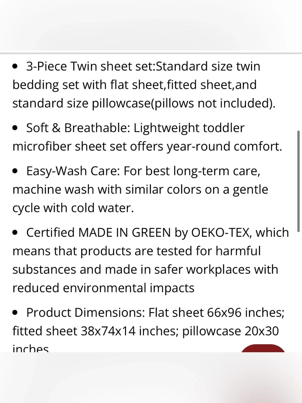 Twin Bed Sheets 100% Microfiber 3Pc Set  - RED